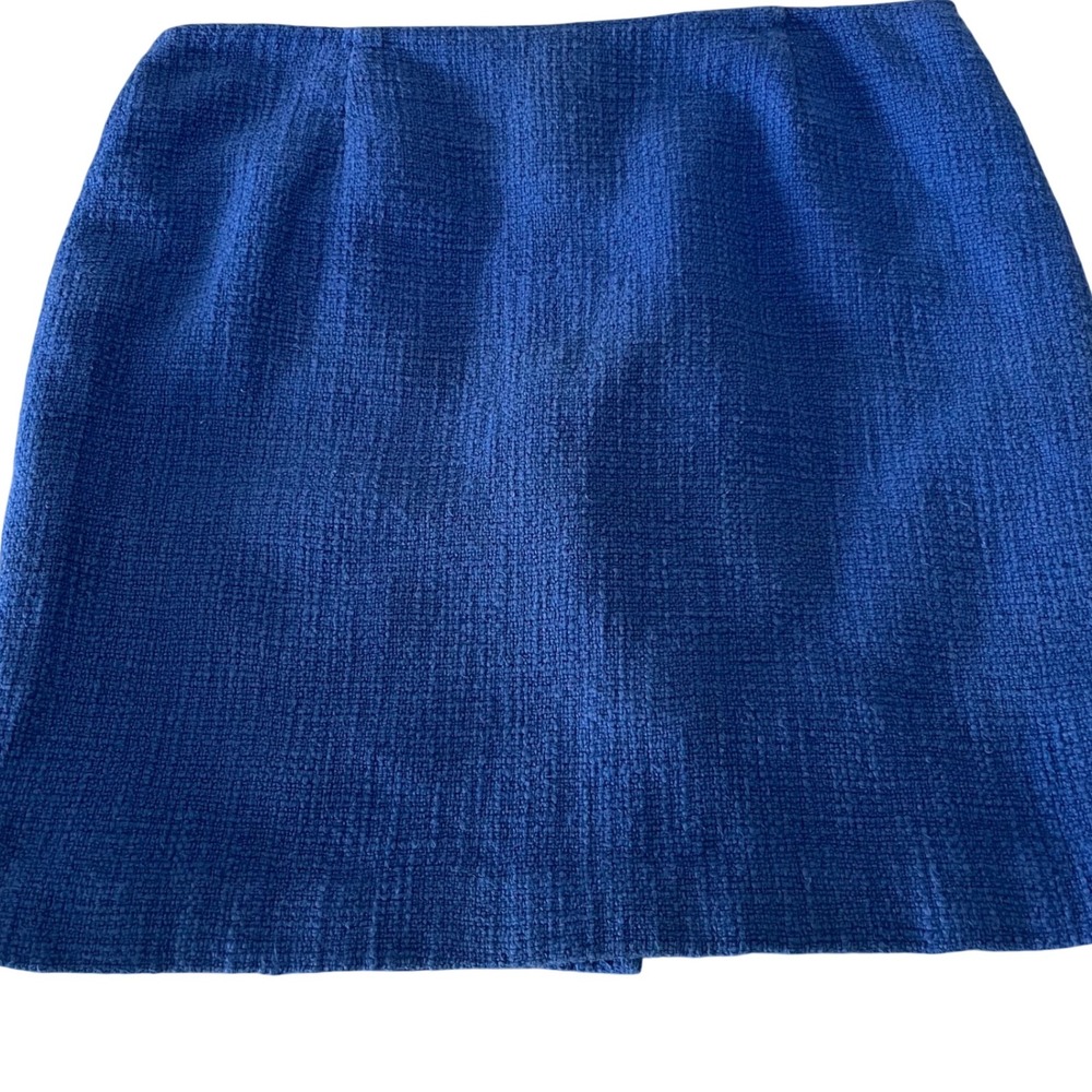 Vintage Petite‎ Sophisticate Blue Tweed Skirt Career Wear Casual Modest Size 14